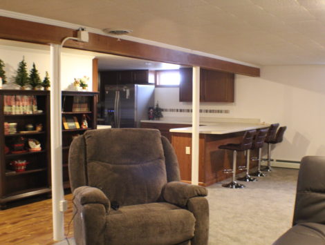 fire damage restoration basement living room after
