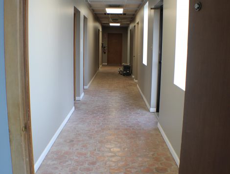 commercial remodel hallway before