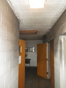 swartz contracting and emergency services fire damage before vestibule 1