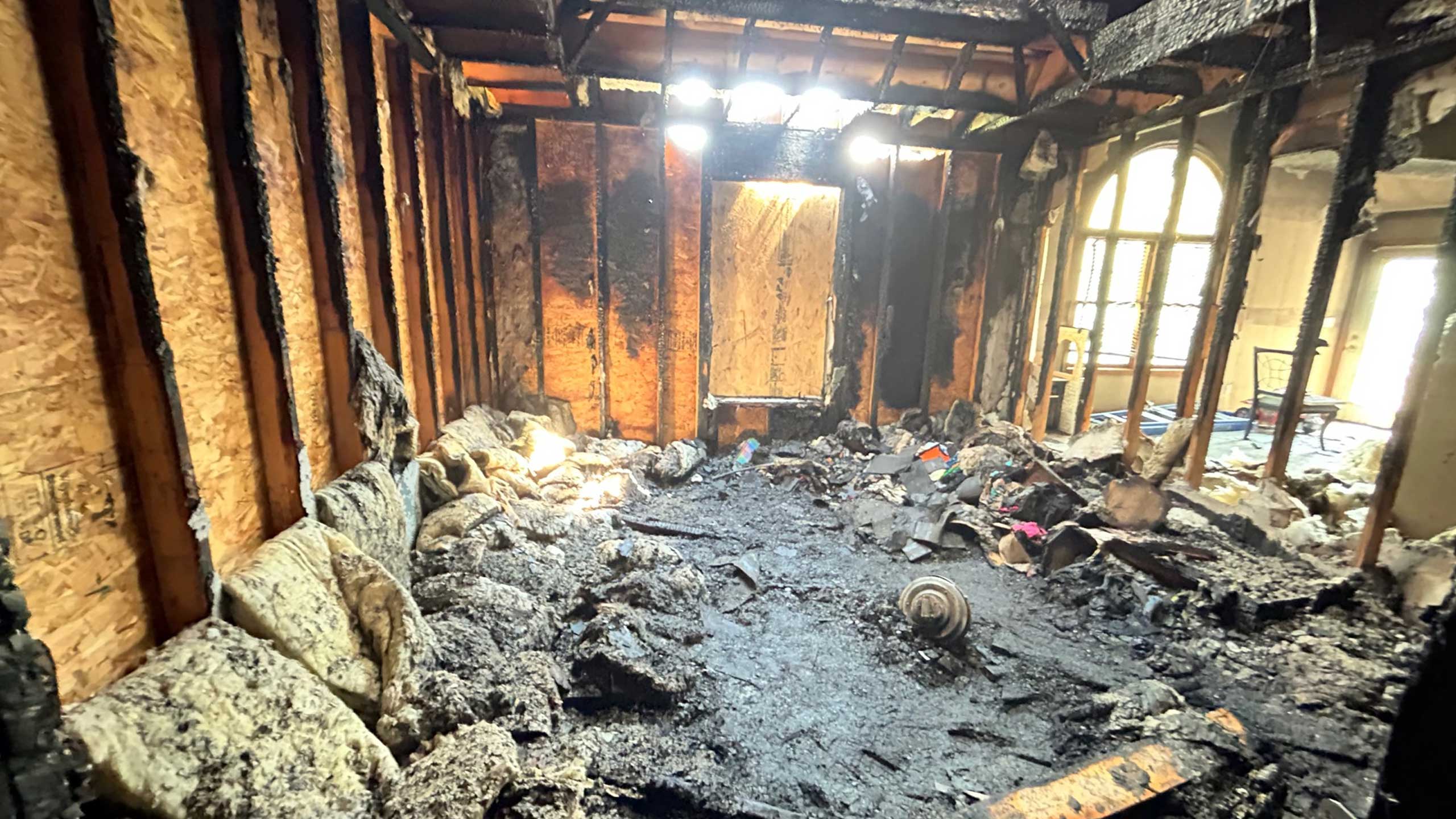 House fire damage before restoration by Swartz Restoration in Ohio.